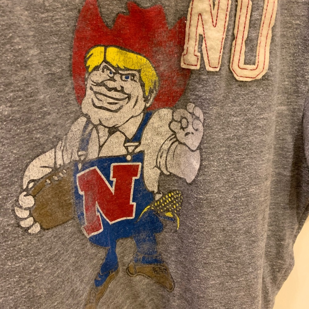Nebraska Huskers Adidas Vintage Style Football Tee - Picture 2 of 5
